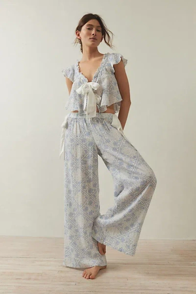 Out From Under Pretty Pj Pant In Blue, Women's At Urban Outfitters