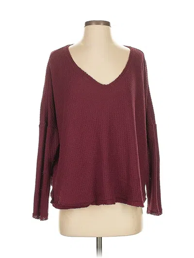 Pre-owned Out From Under Pullover Sweater In Burgundy