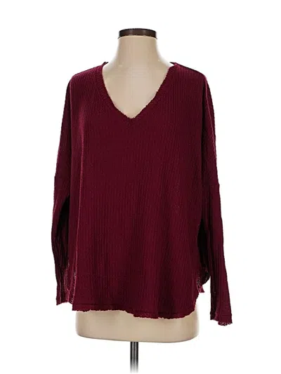 Pre-owned Out From Under Pullover Sweater In Burgundy