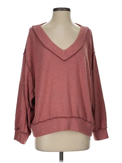 Pre-owned Out From Under Pullover Sweater In Burgundy