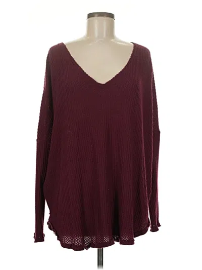 Pre-owned Out From Under Pullover Sweater In Burgundy