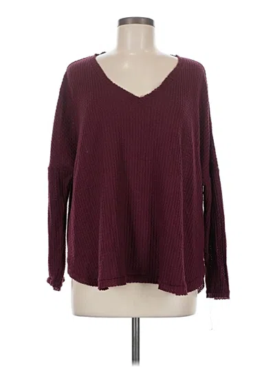 Pre-owned Out From Under Pullover Sweater In Burgundy