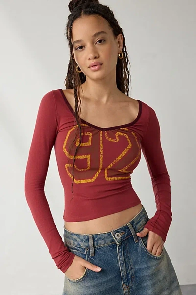Out From Under Rhea Open Strap-back Top In Red, Women's At Urban Outfitters