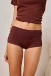 Out From Under Ribbed Base Layer Boyshort Undie In Chocolate, Women's At Urban Outfitters