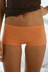 Out From Under Ribbed Base Layer Boyshort Undie In Orange, Women's At Urban Outfitters
