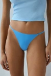 Out From Under Ribbed Base Layer Thong In Blue, Women's At Urban Outfitters In Blue