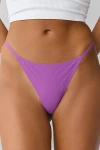 Out From Under Ribbed Base Layer Thong In Purple, Women's At Urban Outfitters