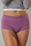 Out From Under Ribbed Seamless Boyshort Undie In Deep Purple, Women's At Urban Outfitters