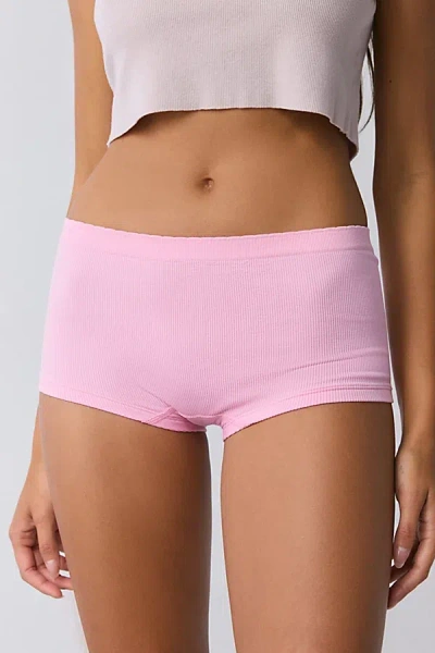 Out From Under Ribbed Seamless Boyshort Undie In Middleton Pink, Women's At Urban Outfitters