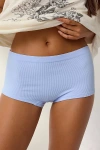 Out From Under Ribbed Seamless Boyshort Undie In Sapphire, Women's At Urban Outfitters In Blue