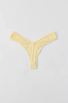 Out From Under Ribbed V Thong In Light Yellow, Women's At Urban Outfitters