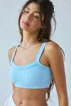 Out From Under Riptide Seamless Knit Scoop Neck Bralette In Blue, Women's At Urban Outfitters