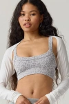 Out From Under Riptide Seamless Knit Scoop Neck Bralette In Snow Leopard, Women's At Urban Outfitters In Gray