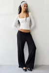 Out From Under Ruby Square Neck Long Sleeve Cropped Tee In White, Women's At Urban Outfitters