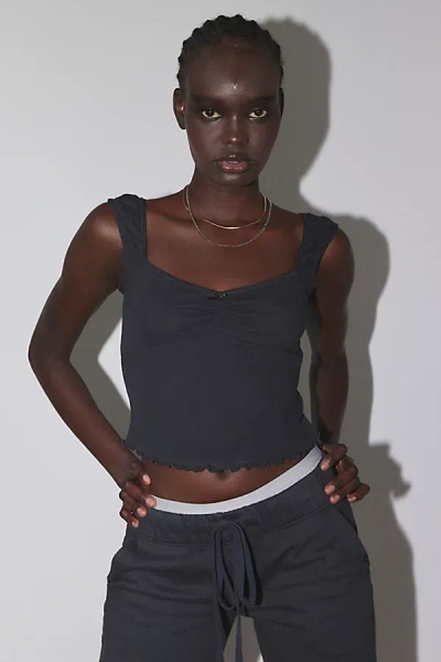 Out From Under Ruched Sweetheart Tank Top In Black At Urban Outfitters