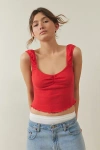 Out From Under Ruched Sweetheart Tank Top In Red At Urban Outfitters