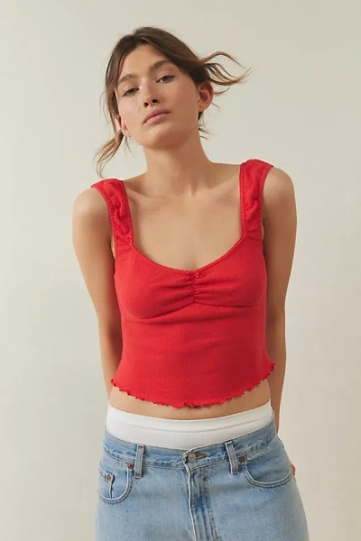 Out From Under Ruched Sweetheart Tank Top In Red At Urban Outfitters