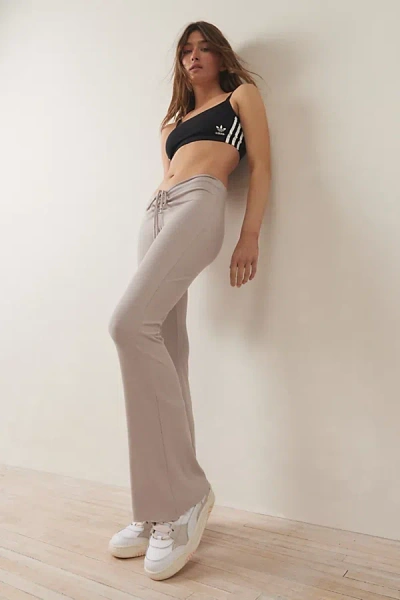 Out From Under Ruched V-waist Flare Legging Pant In Light Grey, Women's At Urban Outfitters In Tan