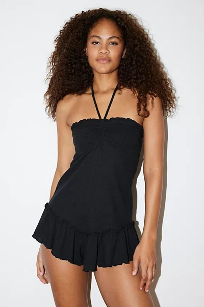 Out From Under Sandstorm Halter Romper In Black, Women's At Urban Outfitters