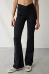 Out From Under Sculpt High Rise Crossover Flare Legging Pant In Black, Women's At Urban Outfitters