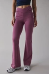 Out From Under Sculpt High Rise Crossover Flare Legging Pant In Maroon, Women's At Urban Outfitters In Burgundy