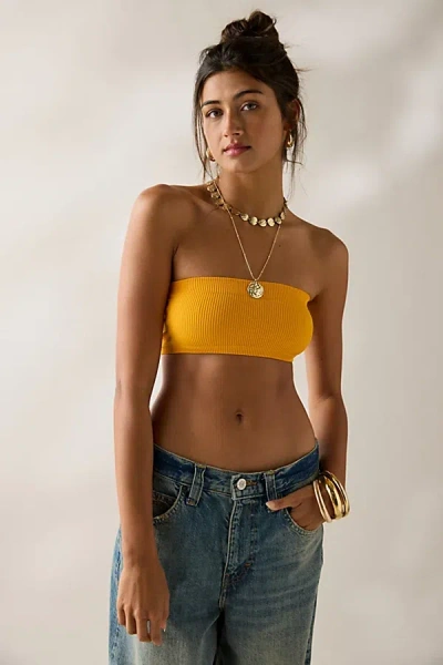 Out From Under Seamless Bandeau Bra Top In Sun Yellow, Women's At Urban Outfitters