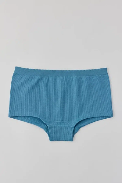 Out From Under Ribbed Seamless Boyshort Undie In Blue, Women's At Urban Outfitters In Blue