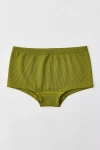 Out From Under Ribbed Seamless Boyshort Undie In Olive, Women's At Urban Outfitters