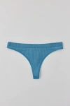 Out From Under Seamless Ribbed Thong In Blue, Women's At Urban Outfitters
