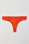 Out From Under Seamless Ribbed Knit Thong In Orange, Women's At Urban Outfitters