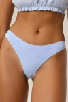 Out From Under Seamless Ribbed Thong In Sapphire, Women's At Urban Outfitters In Blue