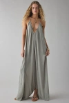 Out From Under Seas The Day Backless Halter Gauze Jumpsuit In Desert Sage, Women's At Urban Outfitters