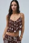 Out From Under Seaside Bow-strap Babydoll Cami In Brown, Women's At Urban Outfitters