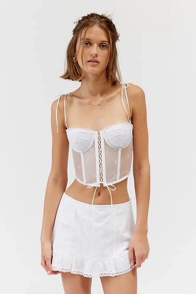 Out From Under Seaside Mesh Corset In Ivory, Women's At Urban Outfitters