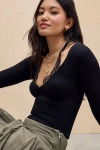 Out From Under Seeing Double Long Sleeve Top In Black, Women's At Urban Outfitters