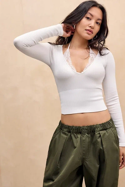 Out From Under Seeing Double Long Sleeve Top In White, Women's At Urban Outfitters
