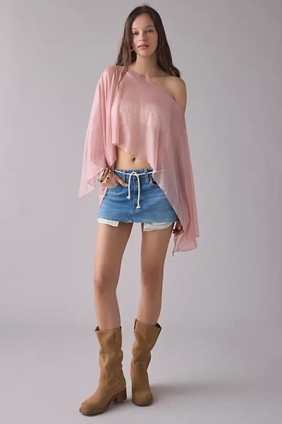 Out From Under Shimmer Sheer Mesh Poncho Top In Pink, Women's At Urban Outfitters