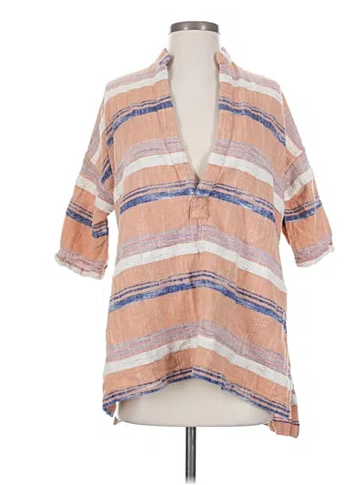 Pre-owned Out From Under Short Sleeve Blouse In Brown