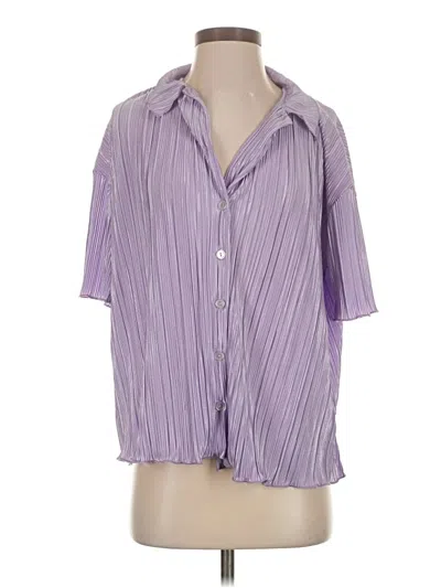 Pre-owned Out From Under Short Sleeve Blouse In Purple