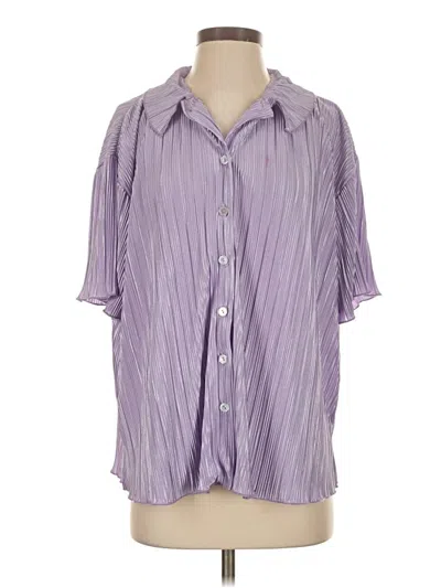 Pre-owned Out From Under Short Sleeve Blouse In Purple