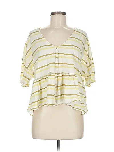 Pre-owned Out From Under Short Sleeve Blouse In Yellow