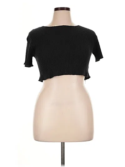 Pre-owned Out From Under Short Sleeve Top Black Sweetheart Neckline Tops