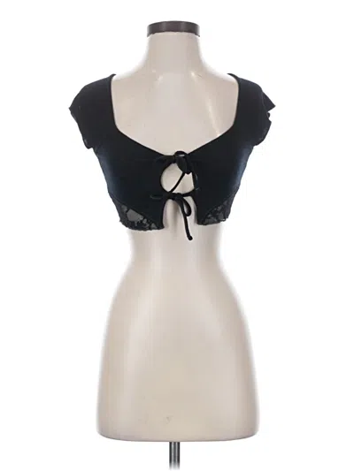 Pre-owned Out From Under Short Sleeve Top Black Sweetheart Neckline Tops