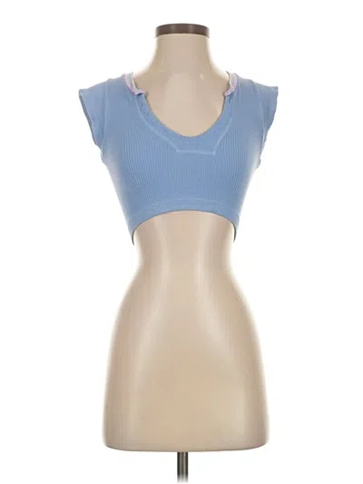 Pre-owned Out From Under Short Sleeve Top Blue Sweetheart Neckline Tops