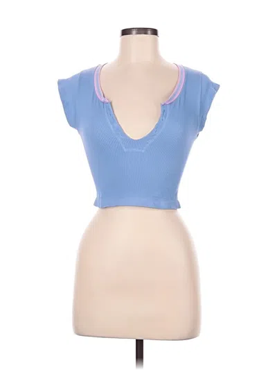 Pre-owned Out From Under Short Sleeve Top Blue Sweetheart Neckline Tops