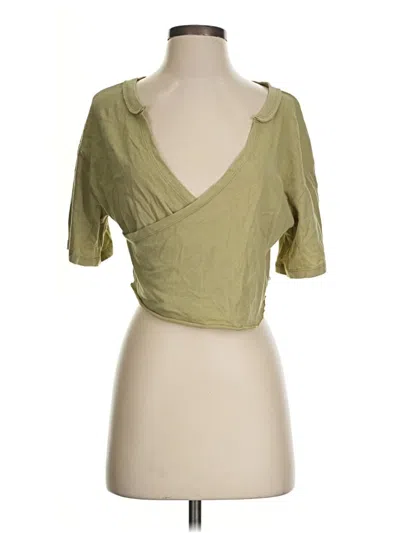 Pre-owned Out From Under Short Sleeve Top Green Sweetheart Neckline Tops