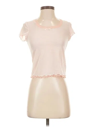 Pre-owned Out From Under Short Sleeve Top Pink Crew Neck Tops