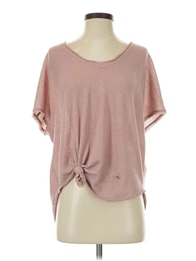 Pre-owned Out From Under Short Sleeve Top Pink Keyhole Neckline Tops