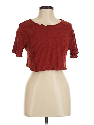 Pre-owned Out From Under Short Sleeve Top Red Strapless Neckline Tops