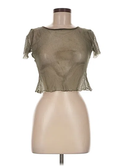 Pre-owned Out From Under Short Sleeve Top Tan Sweetheart Neckline Tops
